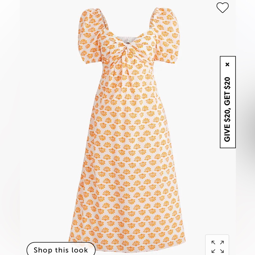 NWT puff sleeve twist front midi dress